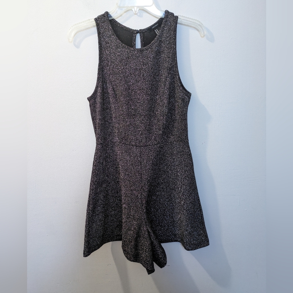 Forever 21 Black & Silver Romper, Women's Medium